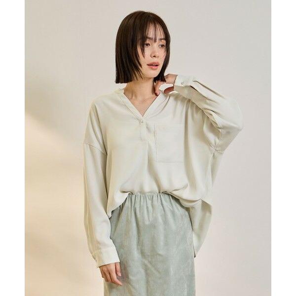 ketty / ケティ ダブルバックサテンキーネックブラウス≪手洗い可能≫