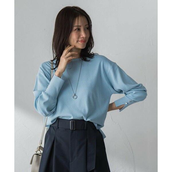 LAUTREAMONT / ロートレアモン 袖ボタンクルーネックニット ≪手洗い可能≫