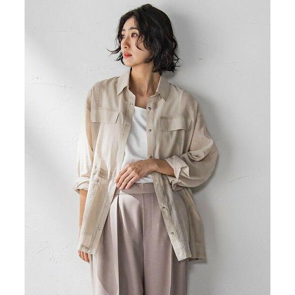 la.f... / ラ・エフ ポケット付きシアーシャツジャケット≪洗濯機で洗える≫
