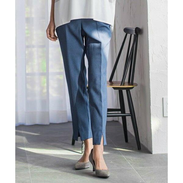 la.f... / ラ・エフ 【WEB限定】“美脚デニム見え”裾スリットテーパードパンツ