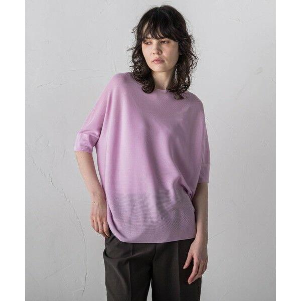 la.f... / ラ・エフ ドルマンスリーブ半袖ニット≪手洗い可能/吸放湿性≫