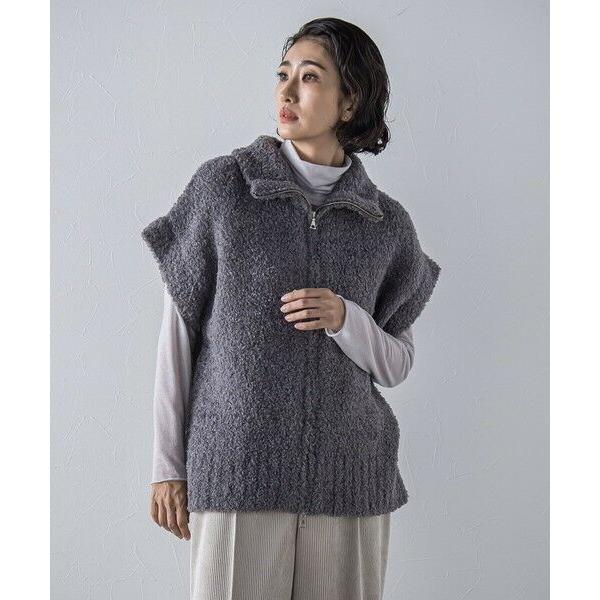 la.f... / ラ・エフ カーリングヤーンジップジレ≪手洗い可能≫