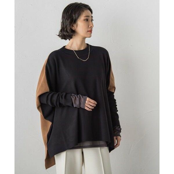 la.f... / ラ・エフ 【WEB限定】""前後で印象が変わる""ドルマンバイカラーニット