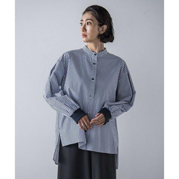 la.f... / ラ・エフ 【biyori/極】""こなれ袖がポイント""バンドカラーシャツ