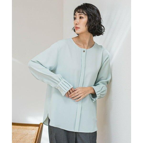 la.f... / ラ・エフ メランジツイルノーカラーブラウス