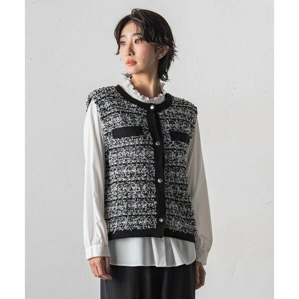 la.f...(大きいサイズ) / ラ・エフ(おおきいサイズ) 【大きいサイズ】ファンシーツイードニ...