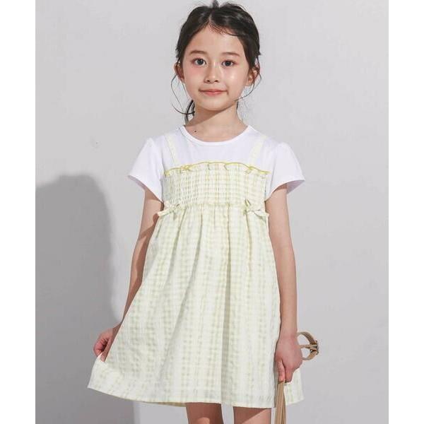 BeBe / べべ ギンガムシャーリングキャミドッキングワンピース(80~150cm)