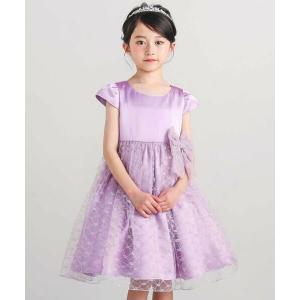 BeBe / べべ 【パニエ付】サテン×チュールレースドレス(95~150cm)