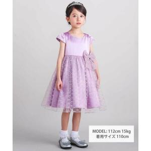 BeBe / べべ 【パニエ付】サテン×チュー...の詳細画像1