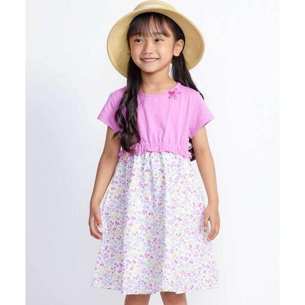 BeBe / べべ 【お揃い】シャンドゥフルールプリントローン天竺切り替えワンピース(80~150c...