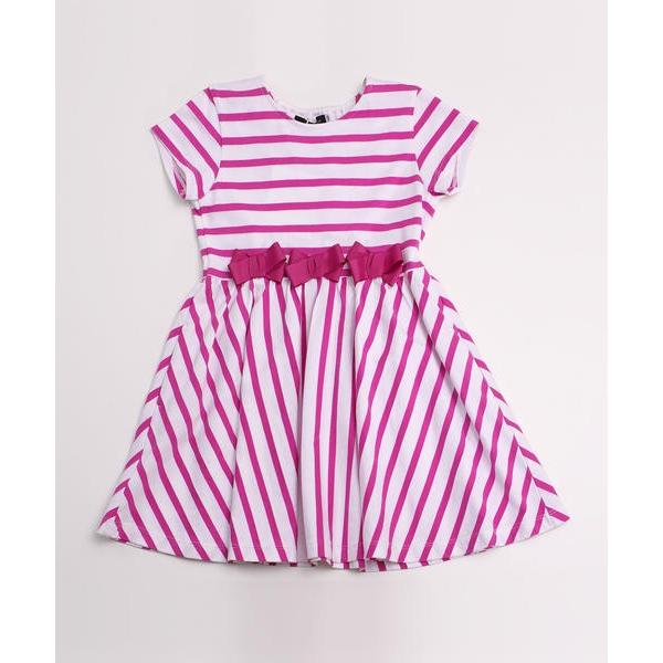 BeBe / べべ シアーチェックドッキング肩開きワンピース(90~150cm)
