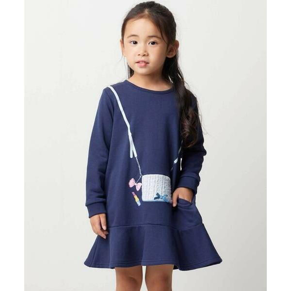 BeBe / べべ ポシェットデザイン長袖スウェットワンピース(80~140cm)