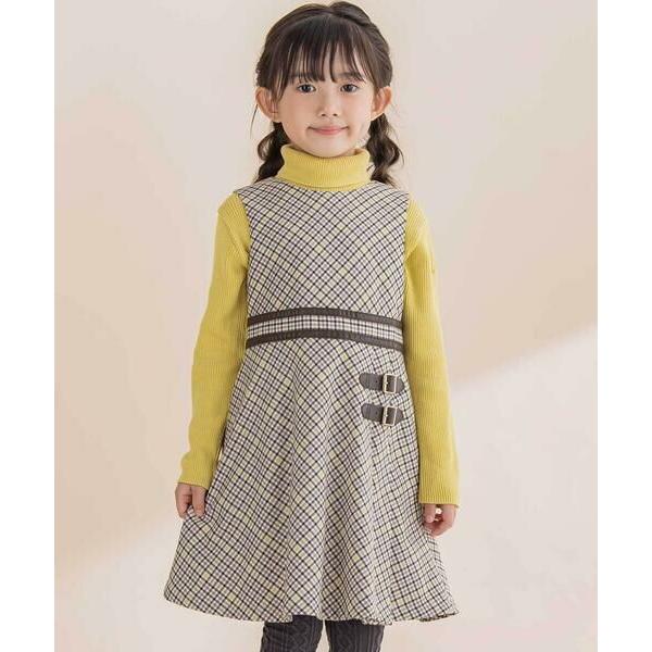BeBe / べべ 【お揃い】TRチェックパイピングベルトジャンパースカート(100~150cm)