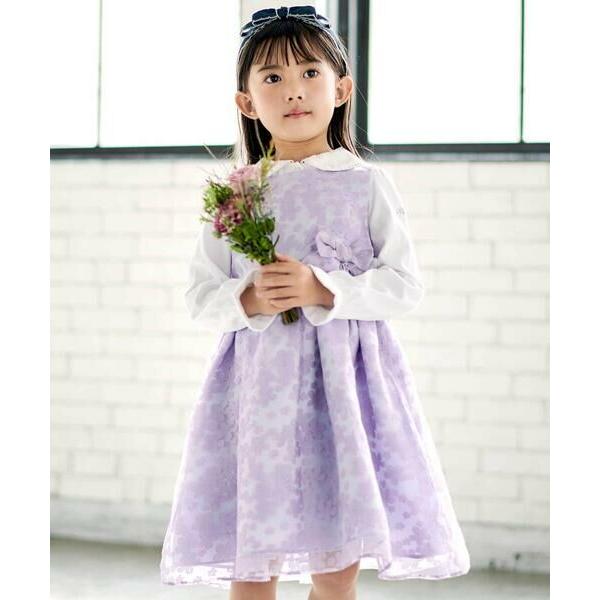 BeBe / べべ フローラルオパールプリントウエストリボンドレス(110~130cm)