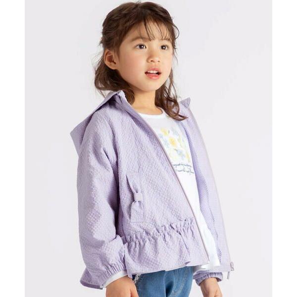 BeBe / べべ 【撥水加工】サッカーチェックフード付きペプラムブルゾン(90~150cm)