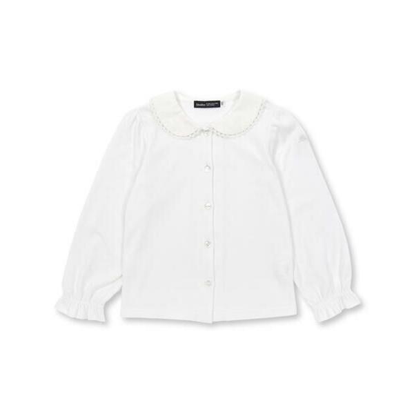 BeBe / べべ レース丸襟スムース長袖ブラウス(110~130cm)