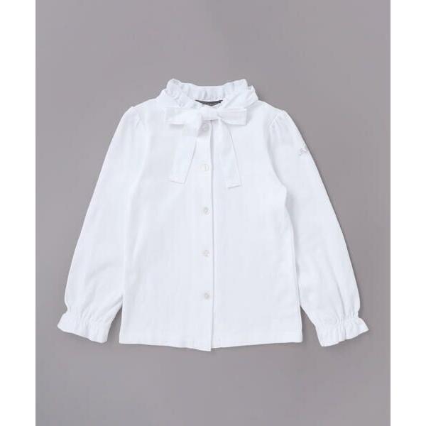 BeBe / べべ フリル襟ボウタイ付きスムース長袖ブラウス(110~130cm)