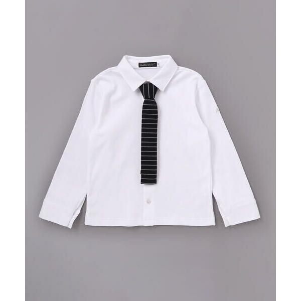 BeBe / べべ ニットタイ付きスムースストレッチ長袖シャツ(90~140cm)