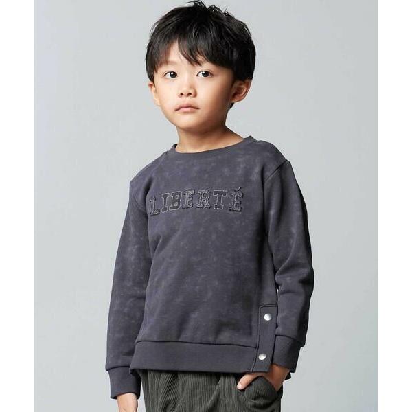 BeBe / べべ ムラ染めサイドスナップロゴパッチトレーナー(90~160cm)