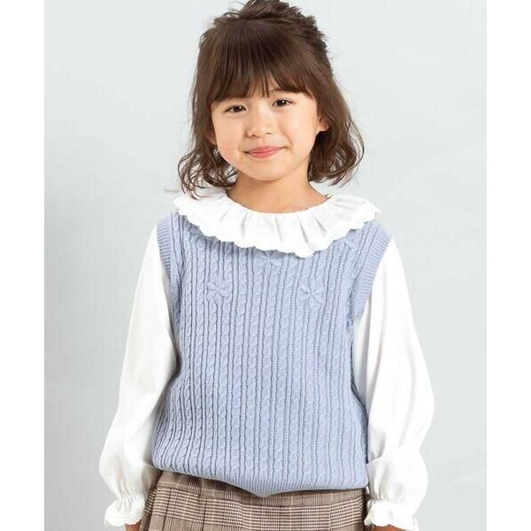 BeBe / べべ ケーブル編みクルーネックニットベスト(90~150cm)