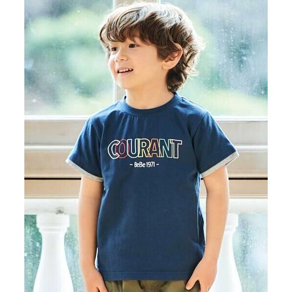 BeBe / べべ マルチカラーロゴプリント天竺半袖Tシャツ(90~150cm)