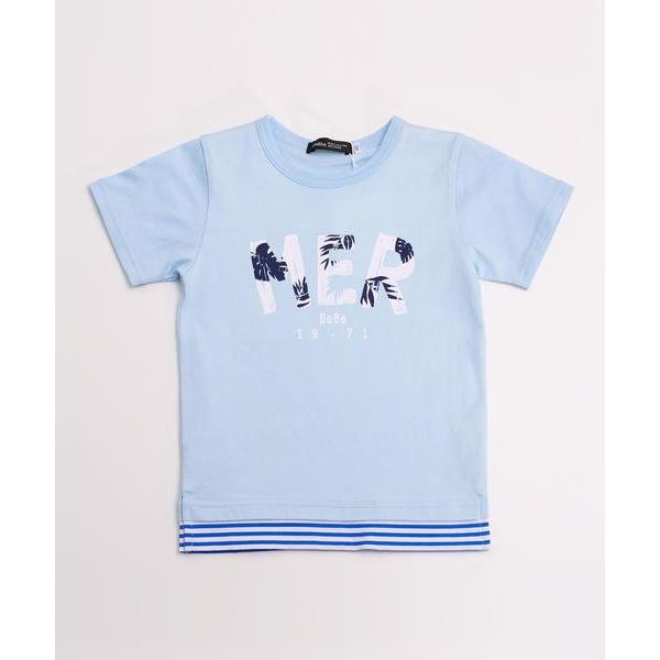 BeBe / べべ アムールフラワーモチーフ肩開き2wayシフォン袖ポンチTシャツ(90~160cm...