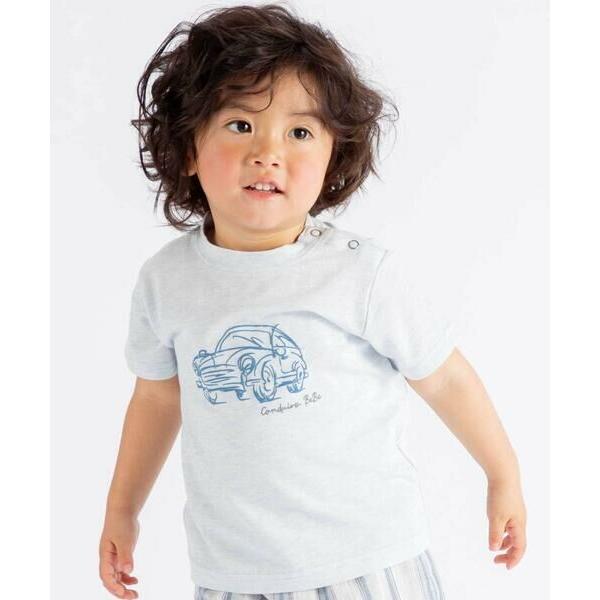 BeBe / べべ クラシックカースケッチ杢天竺半袖Tシャツ(80~100cm)