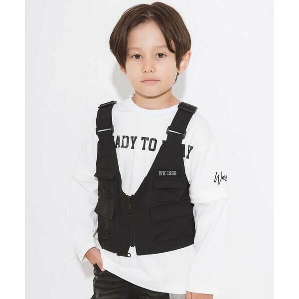 WASK / ワスク ベスト⇔バッグ 2WAYハンティングベスト＆長袖Tシャツセット(110~160...