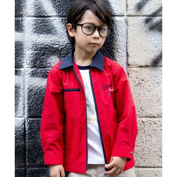 WASK / ワスク 配色ロゴ刺しゅうナイロンワッシャーコーチジャケット(100~160cm)