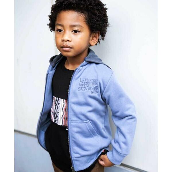 WASK / ワスク ロゴ配色裏毛パーカー(90~150cm)