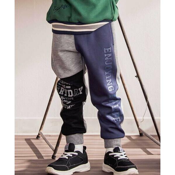 WASK / ワスク ロゴプリント配色段ボールニットジョガーパンツ(100~160cm)