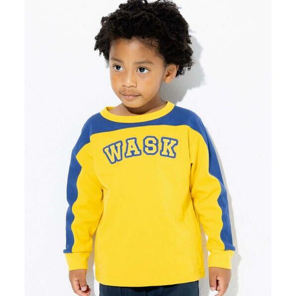 WASK / ワスク バイカラーロゴパッチ天竺Tシャツ(100~160cm)