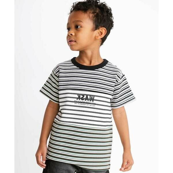 WASK / ワスク マルチボーダー切り替えTシャツ(110~160cm)
