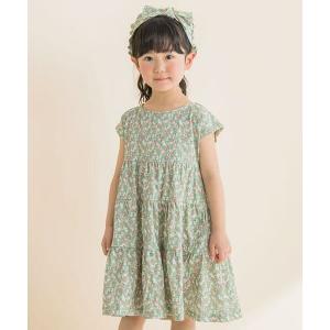 Noeil aime BeBe / ノイユ エーム べべ 2点セットリボンターバン＆花柄ティアードワンピース(80~130cm)｜selectsquare