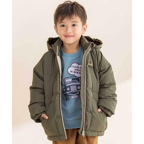 Noeil aime BeBe / ノイユ エーム べべ 取り外せるフード付きタフタダウンジャケット...