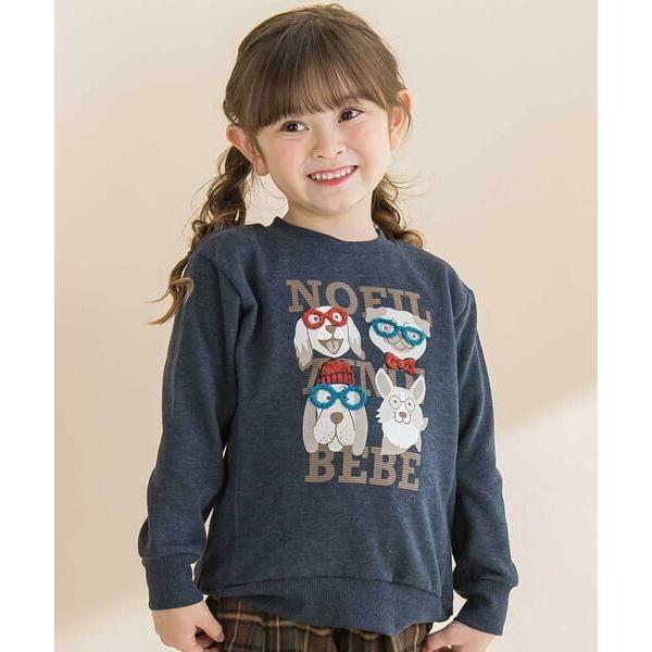 Noeil aime BeBe / ノイユ エーム べべ 杢裏毛サガラ刺しゅうトレーナー(80~13...