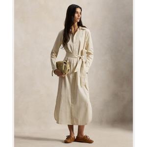 POLO RALPH LAUREN / ポロ ラルフ ローレン ベルテッド ストライプド コットン シャツドレス
