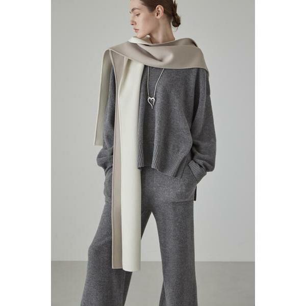 ADORE / アドーア カシミヤ混 2TONE リバーフードストール