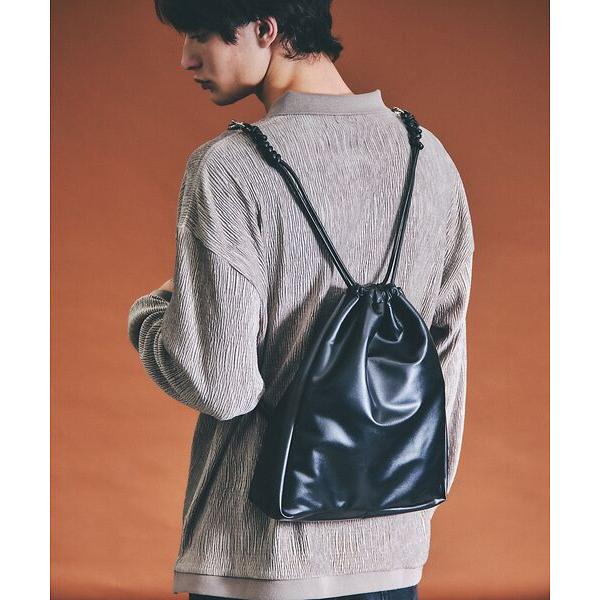 ABAHOUSE / アバハウス 【マルチウェイ】 フェイクレザー 巾着ナップサック / ショルダー...