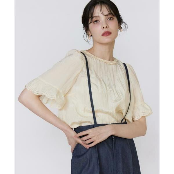 Maglie le cassetto / マーリエ ル カセット シャドーストライプレースブラウス