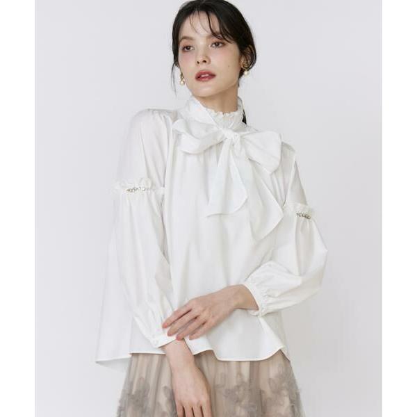 Maglie le cassetto / マーリエ ル カセット 《大きいサイズ》袖ビジューボウタイ...