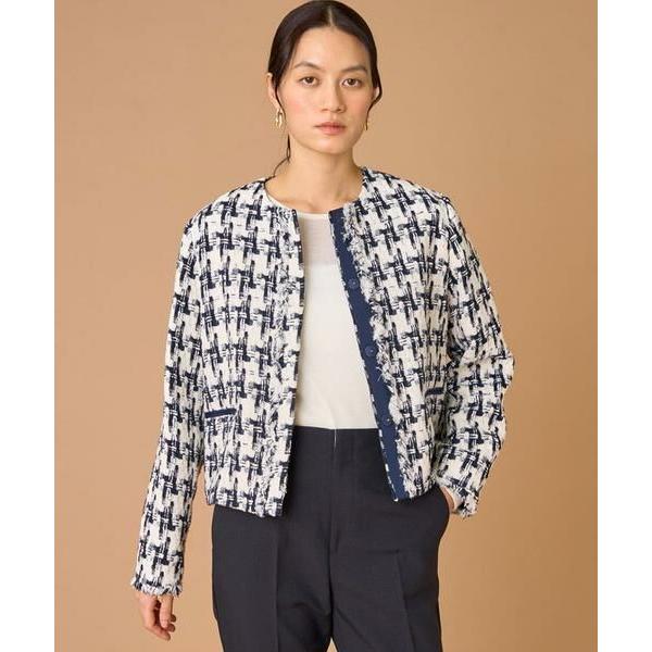 INED / イネド ツイードフリンジジャケット《LINTON》