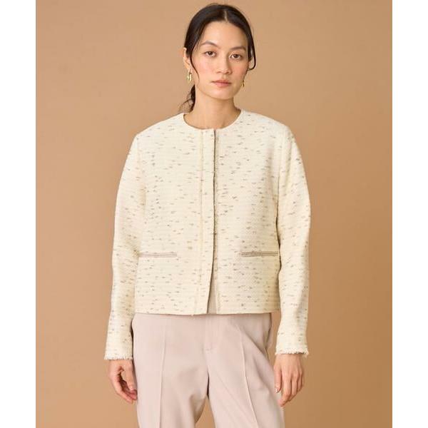 INED / イネド ノーカラーツイードジャケット《LINTON》