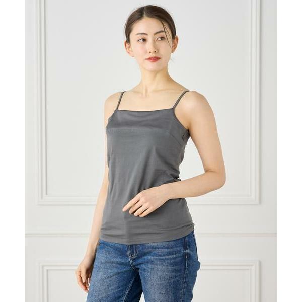 INED / イネド スビンMIXコットンサテン切り替えキャミソール《スビン綿MIX天竺/A-GIR...