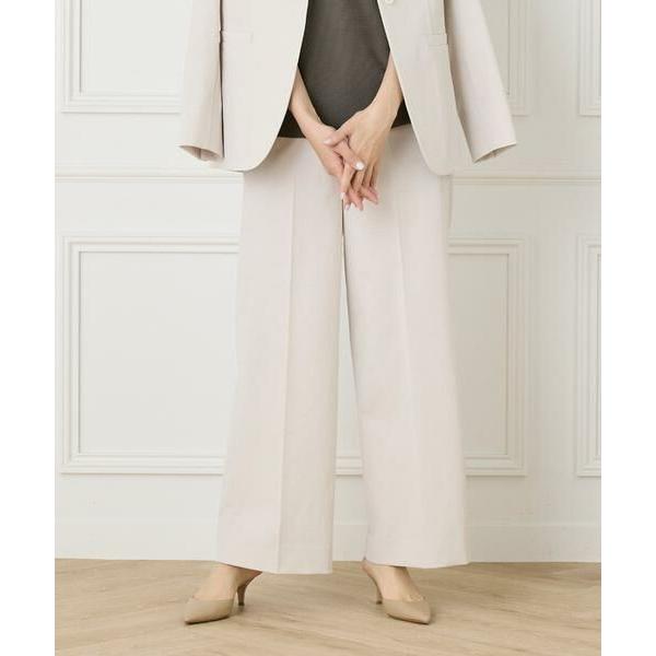 INED / イネド 《大きいサイズ》綿麻セミワイドパンツ