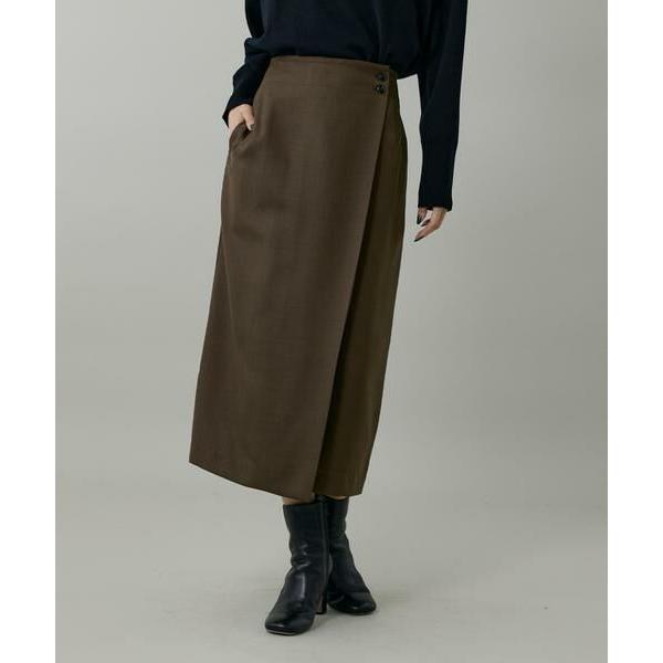 INED / イネド ライトカルゼ ラップ風タイトスカート