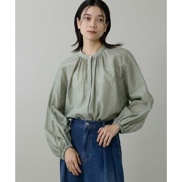 INED / イネド 《大きいサイズ》ラメドットギャザーブラウス