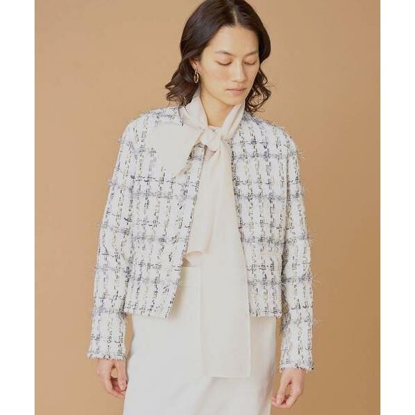 INED / イネド ノーカラーツイードジャケット《LINTON》