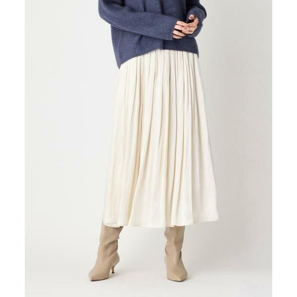 7-IDconcept / セブンアイディーコンセプト タックギャザーサテンスカート