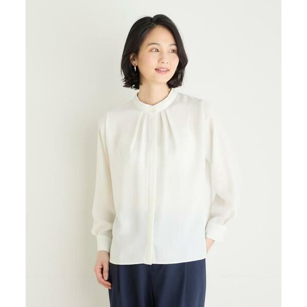 7-IDconcept / セブンアイディーコンセプト 《大きいサイズ》スタンドカラーブラウス